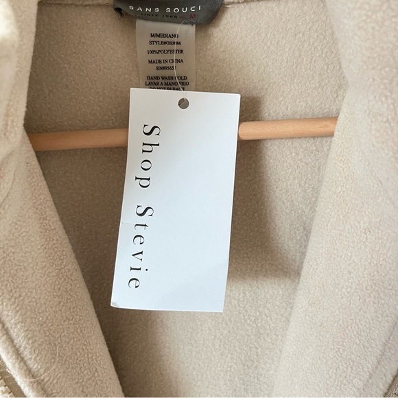NWT Shop Stevie Fleece Zip Up Jacket in Beige - Picture 6 of 7